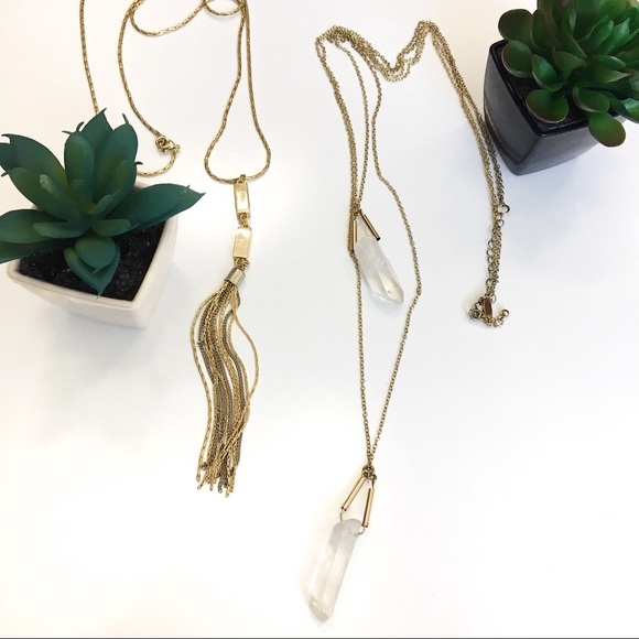 New York & Company Jewelry - NY&C Set of 2 Long Gold and Silver Necklaces